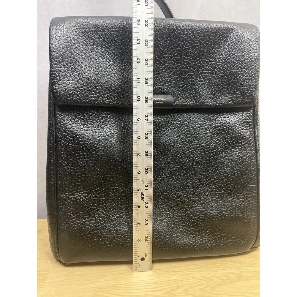 Storksak Black Leather Baby Backpack Diaper Bag